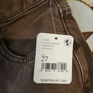 Free people washed Chocolate Denim shorts size 27